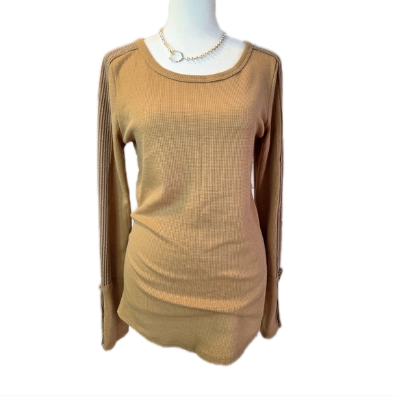 Sweaters - Elegant Tan Long Sleeve Women's Top